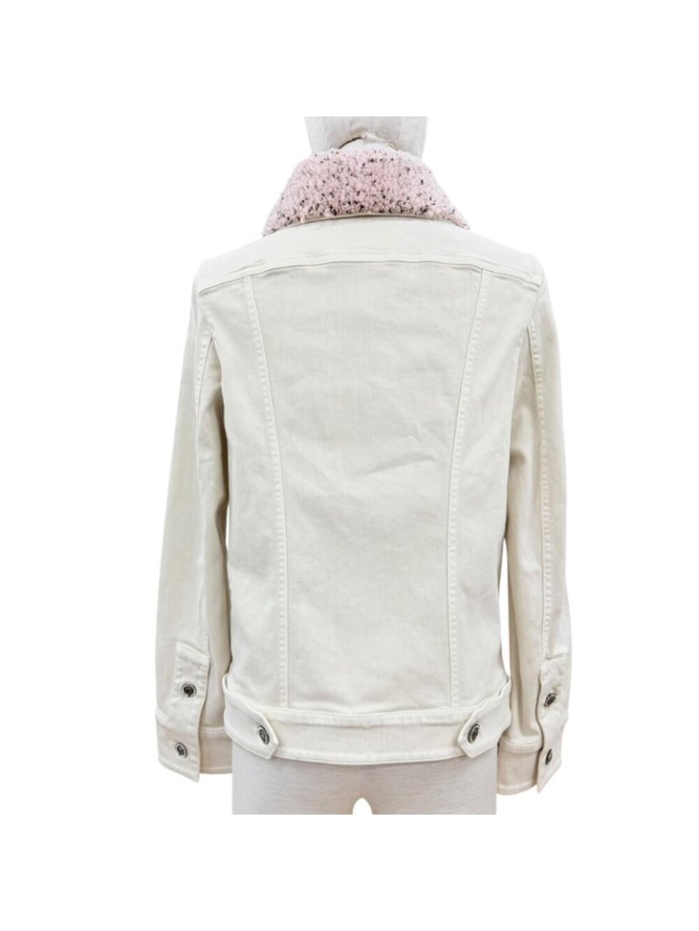Chanel Mini Coco Button with Stone Fleece Denim Jacket Ivory 34 - Picture 4 of 13